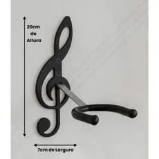 Kit 2 Pretos 1 BRANCO  Suporte Musical  Parede Violão Cavaco Ukulele Guitarra Cor Preto Modelo imp. Violão Cavaco