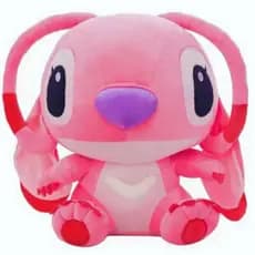 Lilo e Stitch de Pelúcia 25cm  Original Importado Disney Stich Azul e Angel Rosa Fofo Dormir Brinquedo Crianças