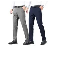 KIT 2Calça Social Masculina Slim Fit