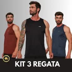 Kit 3 Regatas Dryfit Masculinas de Academia Camiseta Masculina Treino Blusa sem Manga Premium