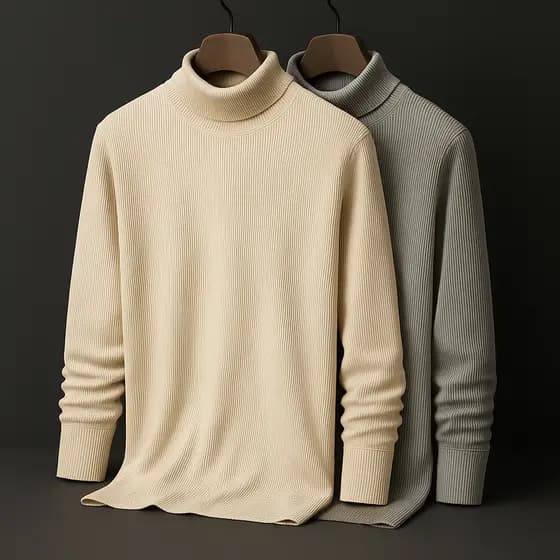 Kit 2 Blusas de Frio Masculina Camisa Cacharrel Masculino Suéter Gola Alta Canelado Casaco