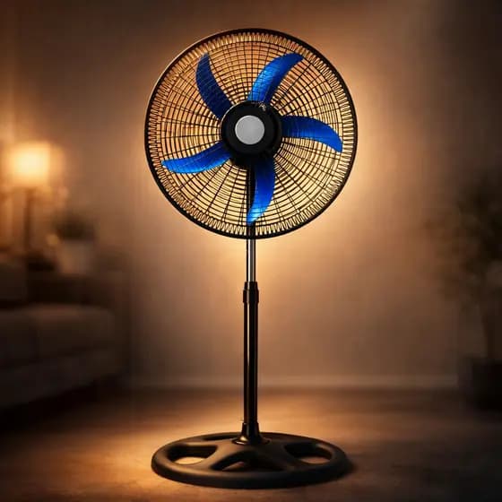 Ventilador De Coluna Potente 127v Silencioso 60w Preto Ajustavel Pedestal