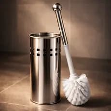 Kit Escova Sanitária Inox Com Suporte Banheiro Luxo Acessórios Banheiro Escova Vaso Sanitário