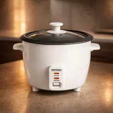 Panela de Arroz Elétrica Portátil 1,3L Compacta 220V Original Oferta panela elétrica branca