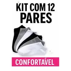 Kit Até  12 Pares de Meia Soquete Feminina Esportiva invisível 3 a 12 Unidades