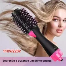 Escova Elétrica Secadora 3 em 1 - Alisa, Seca e Modela 110V