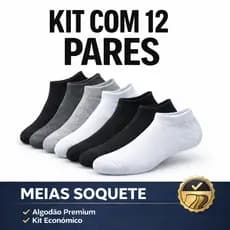 Kit Até 12 Pares de Meia Soquete Esportiva invisível 3 a 12 Unidades