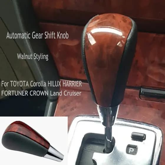 Alavanca de Alavanca de Alavanca Automática ABS em Forma de Nogueira de Couro Liso Adequada para a Coroa Toyota Corolla Camry /Harrier Fortuner
