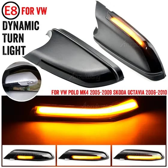 Sinal De Volta Dinâmico LED Asa Lateral Espelho Indicador Pisca Repetidor Luz Para VW Volkswagen Polo mk4 9N3 FL Vento S