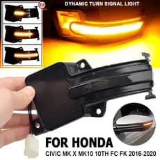 LED Dinâmico Sinal De Volta Luz Espelho Lateral Pisca Sequencial Para Honda Civic MK X MK10 10th FC FK 2016-2020