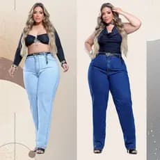 Calça Mom Jeans Plus Size 100% Algodão Cintura Alta Premium Lipo Não Desbota Slouchy