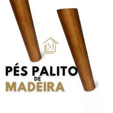Pé Palito de Madeira Retrô 20cm para Móveis Sofá Rack Cama Box Freijó ou Canela Unidade