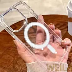 Capa Magnética Magsafe Transparente Para Iphone 7/8 PLUS XR 11 12 13 14 15 16 PRO MAX