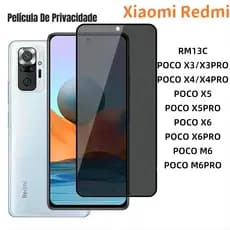 Película Vidro 3D Privacidade Anti Spy Tela Para Xiaomi  Redmi 13C  X3/X3PRO X4 X4PRO X5 X5PRO X6 X6PRO M6 PRO