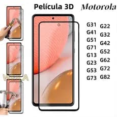 Película Vidro Temperado 3D/9D Para Motorola G31 G41 G51 G71 G22 G32 G42 G52 G62 G72 G82 G13 G23 G53 G73