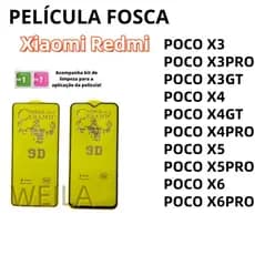 Película Fosca Cerâmica Flexível 9D Hidrogel XIAOMI POCO X3 X3GT X3PRO X4 X4GT X4PRO X5 X5PRO X6 X6PRO