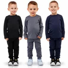 Kit com 3 Conjuntos Térmicos Para Frio Unissex e Infantil 1 ao 14 Anos
