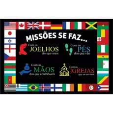Bandeira Os Quatro Pilares De Missões Uma Face em Tecido Oxford 150x100 Igrejas
