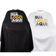 Kit 2 Capas de Corte Cabeleireiro Barbeiro Preta Branca Personalizada Com Sua Logo 150x150