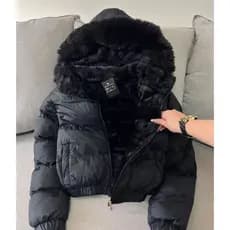 jaqueta puffer feminina apeluciada dupla - face c/capuz