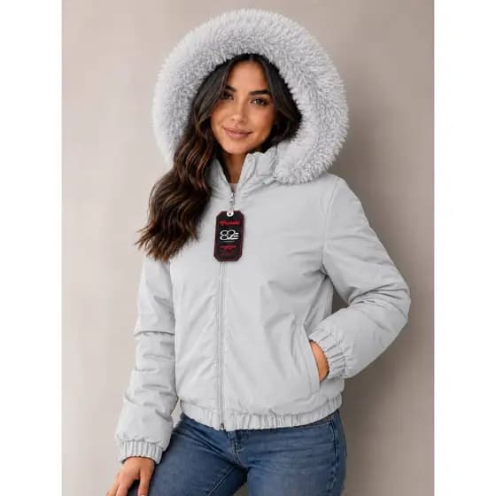 Jaqueta Puffer Feminina toda Forrada Dupla - face Blusa Frio Peluciada