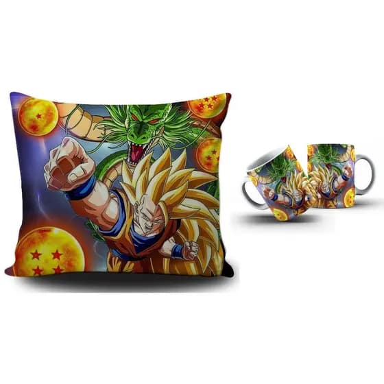 Caneca e Almofada Gohan presente aniversário natal aniversário decorativo