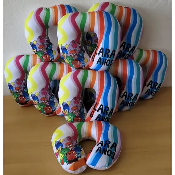 20 Almofadas de Pescoço Pequena Divertidamente Personalizada Festas Lembrancinhas Batizados Aniversário Almofada