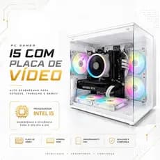 COMPUTADOR GAMER COMPLETO I5 COM 16GB, PLACA DE VIDEO 2G DDR5, WI-FI, SSD, FONTE REAL, HD DE 500GB. PRONTO PRA USO
