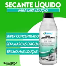 Secante Liquido Para Lava Louças Secca Super Concentrado 1 Litro - Renko