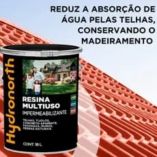 Resina Multiuso Acrílica Brilhante Resina Solvente Telhas Tijolos 18L Fácil Aplicação Hydronorth