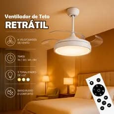 Ventilador de Teto Ventisol Ventilador de Teto Retrátil Com Controle Remoto Ventilador De Teto LED