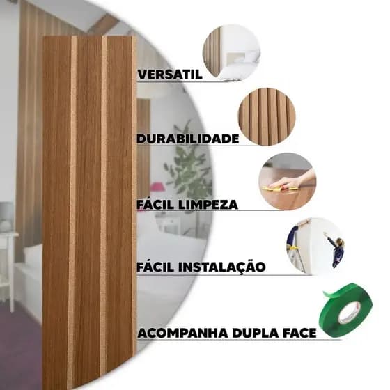 Kit até 25 Placa Revestimentos de Parede Ripados MDF 45x11 cm Decorativo-Envio Rapido