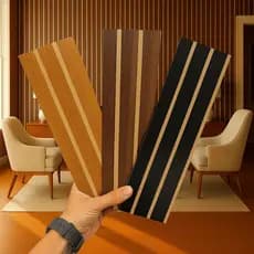 Kit 20 Painel Ripado 45x11Cm Revestimento MDF Decorativo Auto Colante-Envio Imediato