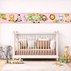 Kit Até 5 Faixas Adesivas Borders Infantil Safari Animais Vários Modelos-Envio Imediato