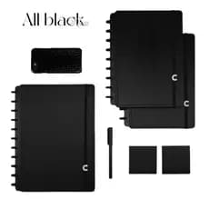 Caderno Inteligente A5/B5/A4 Luxo Capa Dura De Courinho  Destacável 80 folhas unissex