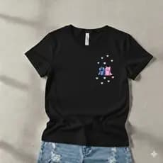Camiseta Stitch e Angel Corações Unissex Adulto Infantil Kids Blusa 100% Algodão Envio Rápido
