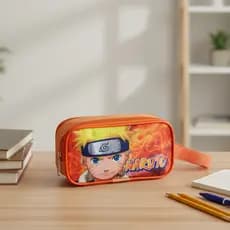 Estojo Escolar Infantil Personagens Menino e Menina Com 2 Zíperes