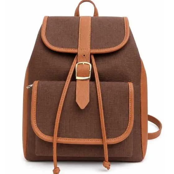 Mochila Feminina Jeans Casual Moderna com Detalhes em Fivela Alça Regulável Impermeável