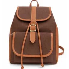 Mochila Feminina Jeans Casual Moderna com Detalhes em Fivela Alça Regulável Impermeável