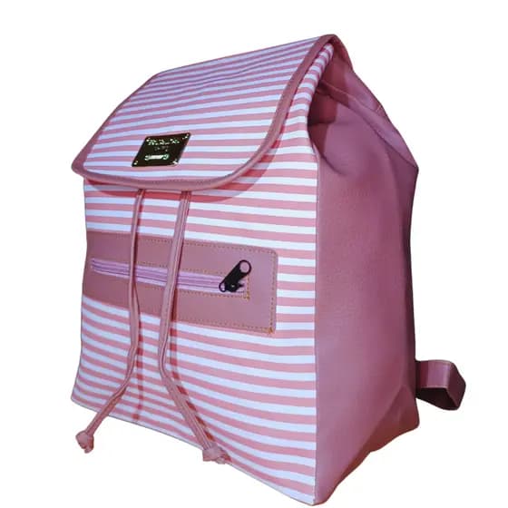 Bolsa Mochila Feminina de Costas Design Moderno Estampa Listrada
