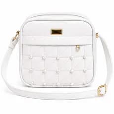 Bolsa Feminina Transversal Pequena Couro Sintético Alça Regulável Impermeável Casual