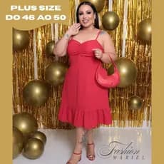 Vestido Plus Size Feminino Curto Alcinha Rodado Casual Elegante Moda Verão Vestido Plus Confortável