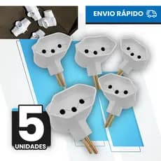 Adaptador de Tomada plugue alimentação Bivolt universal Benjamim 10A/20A Pino Maciço t tripolar
