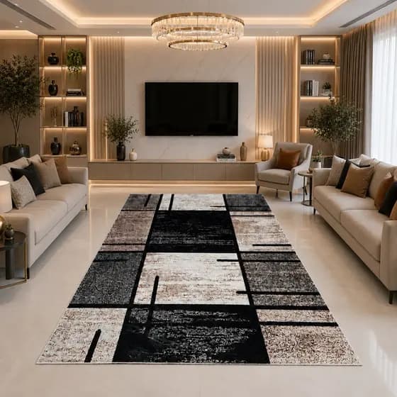 Tapete Sala Grande 3x2 Elegante Moderno Premium Antiderrapante