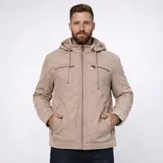 Jaqueta Masculina Sarja Forrada Peluciada Capuz Removível Luxo Frio Intenso