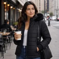 Jaqueta Puffer Feminina Bobojaco Peluciada Impermeavel Inverno Frio