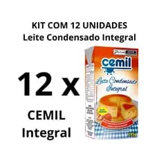 Caixa com 12un Leite Condensado Cemil Integral 8% gordura 395gr