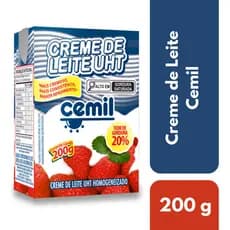Caixa com 27unidades Creme de Leite Cemil TP 20% gordura 200gr