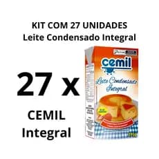 Caixa com 27und Leite Condensado CEMIL Integral 8%gordura 395g