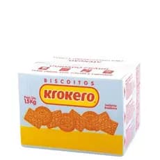 Biscoitos krokero kit 2 unidades 1,5kg coco ou leite   - escolha seu sabor